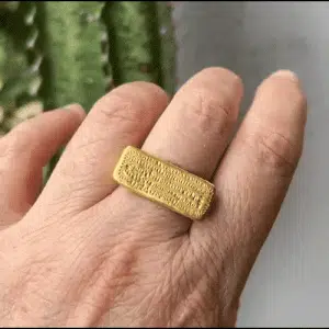 Rectangle 24k gold ring