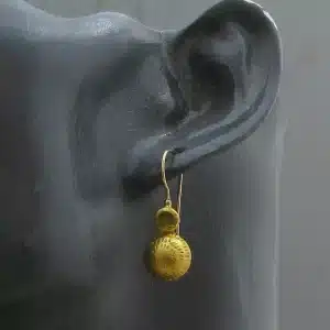 Peridot 22 karat gold dangle earrings