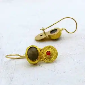 Pearl 24 karat gold earrings