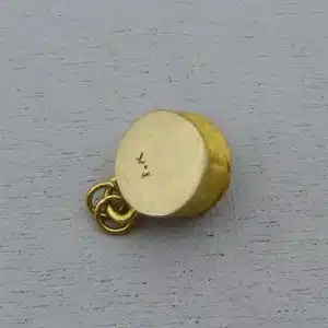 Round Rose Quartz 24k gold pendant