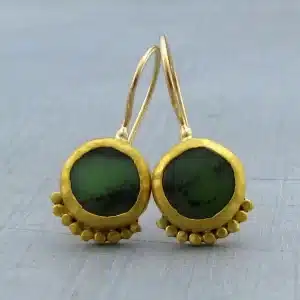 Green Chrysoprase 24 karat earrings