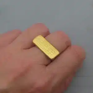 Rectangle 24k gold ring