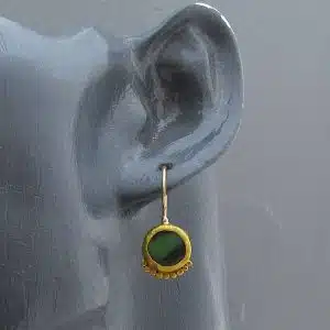Green Chrysoprase 24 karat earrings