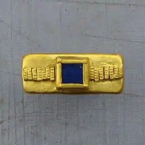 Lapis Lazuli silver and 24k gold ring