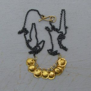 Opal 22k gold Hamsa pendant necklace