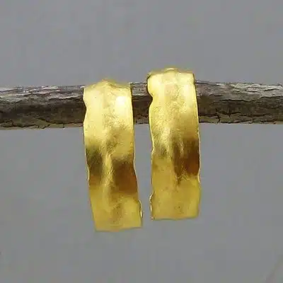 Handmade 22k gold hoop earrings