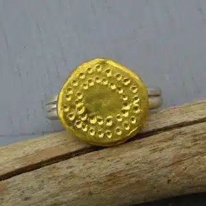 24 karat gold & silver stacking ring