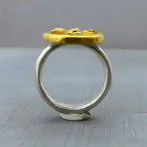 24 karat gold & silver stacking ring