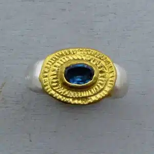 London Blue Topaz 24k gold ring