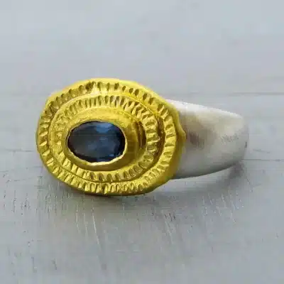 London Blue Topaz 24k gold ring