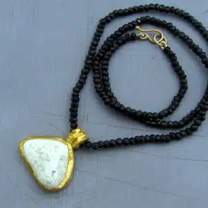 24k gold Lemon Chrysoprase necklace
