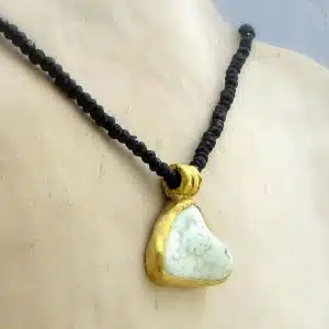 24k gold Lemon Chrysoprase necklace