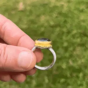 Grey Sapphire 24k ring