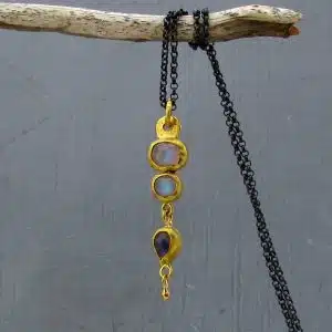 Moonstone 24 karat gold pendant