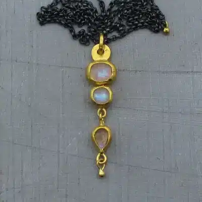 Moonstone 24 karat gold pendant