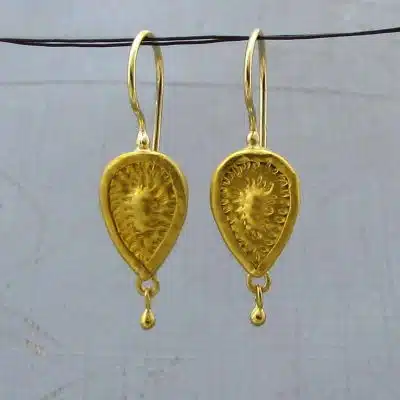 24k gold drop earrings