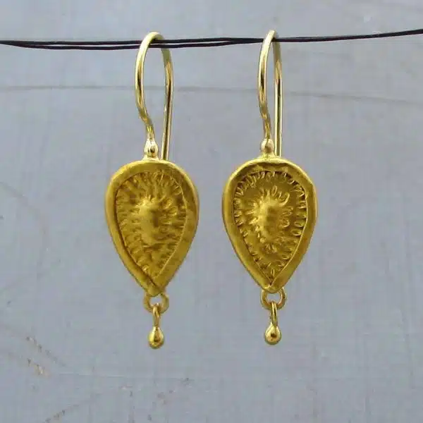24k gold drop earrings