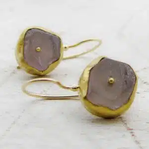 Amethyst 22 karat gold earrings