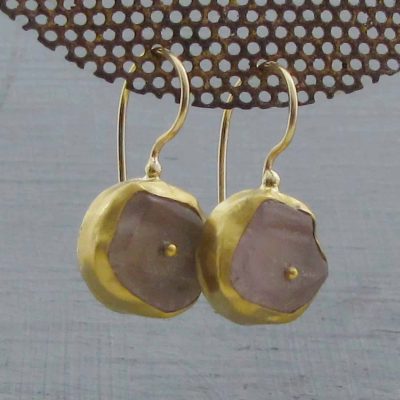 Amethyst 22 karat gold earrings