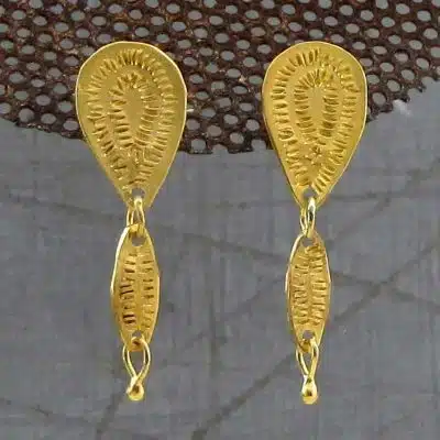 Dangle handmade 22k gold studs earrings