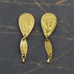 Dangle handmade 22k gold studs earrings