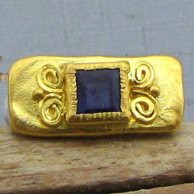 Ancient Iolite 24k gold ring