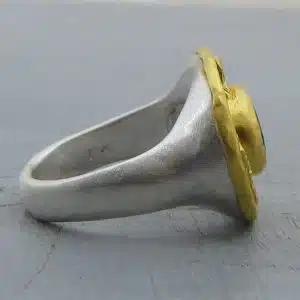 Handmade Labradorite 24k gold ring