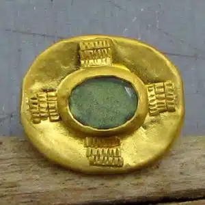Handmade Labradorite 24k gold ring