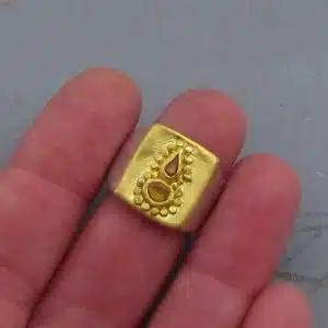 Orange Sapphire gold ring