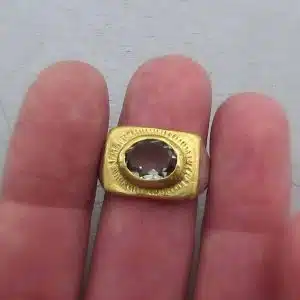Green Amethyst 24k gold ring