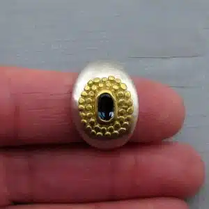 Blue Topaz 24 karat gold ring