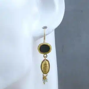 Aventurine 22k gold earrings