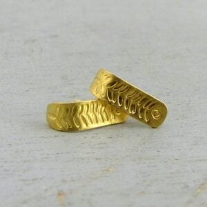 Textured solid 22k gold half hoop stud earrings