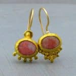 Red gold earrings