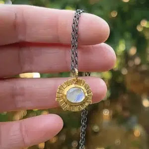 24 karat gold moonstone necklace