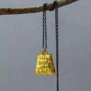 24k gold trapeze pendant necklace