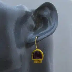 24k Gold Ruby dangle earrings