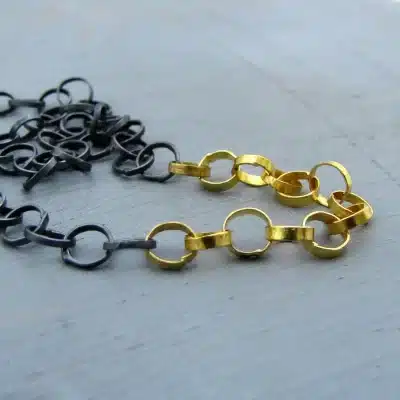 22K Gold and Silver links necklace