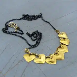 22k gold hearts pendant necklace