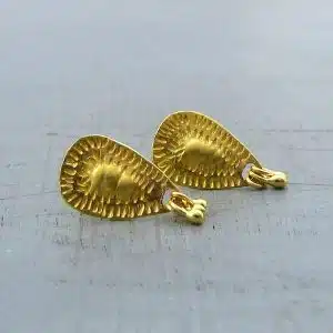 עגילי טיפה צמודים זהב 22 קראט