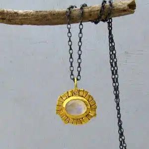 24 karat gold moonstone necklace