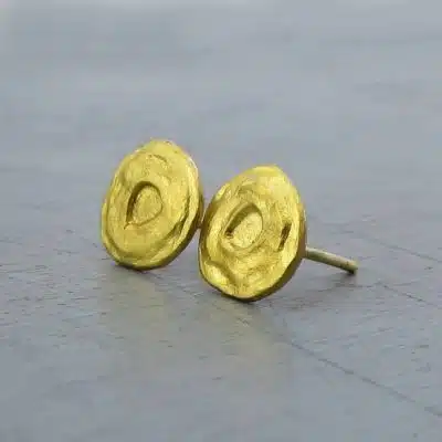 Dome 24k gold stud earrings
