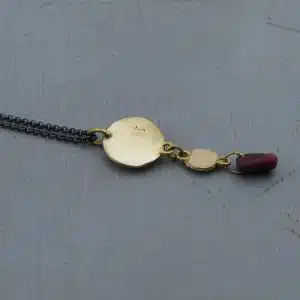22k gold silver and Ruby necklace