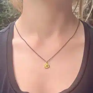 Pink Sapphire 24 karat pendant