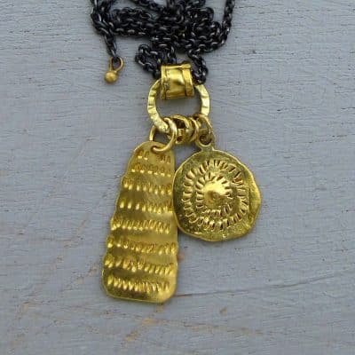Handmade 22k gold pendants necklace