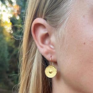 Round handmade 22k gold earrings