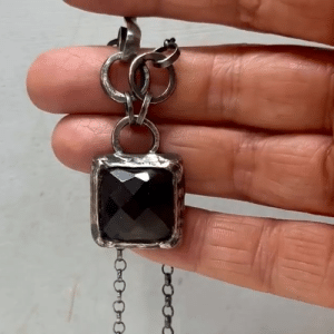 Smoky Topaz silver necklace