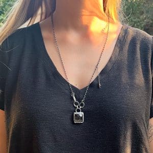 Smoky Topaz silver necklace