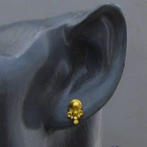 Grapes 24k gold stud earrings