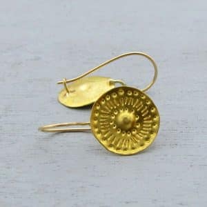 Round handmade 22k gold earrings